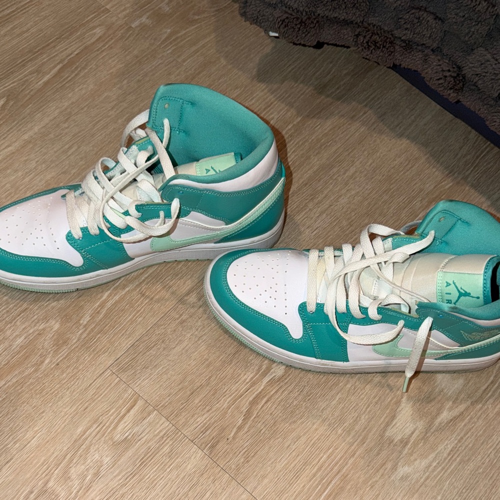 Jordan Teal and White Athletic Shoes